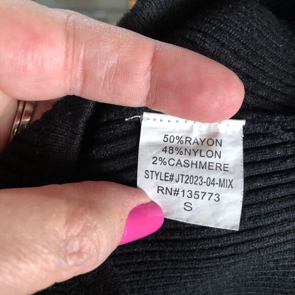 Brooklyn Karma Ribbed Cashmere Blend Sleeveless Crop Sweater - S - Picture 11 of 12